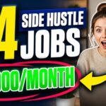 Create an ultra-clickable, premium YouTube thumbnail in 16:9 ratio (1280 × 720 px), specifically designed to attract a US and UK audience interested in side hustles, remote work, and making extra money from home. MAIN THUMBNAIL TEXT — USE ONLY: “20 SIDE HUSTLE JOBS” “$5,000/MONTH” TYPOGRAPHY: Make “20” extremely large and bold on the left side, using a heavy modern sans-serif font similar to Anton, Impact, or League Spartan Black. Use bright yellow with a thick dark navy outline and strong dimensional shadow. Place “SIDE HUSTLE” in bold uppercase white text inside a deep navy rectangular banner. Make “JOBS” large, bold, and bright white or yellow. Make “$5,000/MONTH” the strongest money hook. Use enormous bright green text with a thick white outline, dark shadow, and subtle glow. The dollar amount must be readable instantly on a small mobile screen. LAYOUT: Use a powerful split-screen composition. LEFT 55%: Large bold text arranged with strong visual hierarchy: 20 SIDE HUSTLE JOBS $5,000/MONTH RIGHT 45%: Show ONE attractive, relatable young Western woman, around 25–35 years old, sitting in a stylish modern home office with a laptop. She is holding a fan of US dollar bills and has an excited, surprised facial expression. She should look authentic, aspirational, and relatable to a US and UK millennial and Gen Z audience — not overly glamorous or like a generic corporate stock model. Add a thick clean white outline around the woman to create a professional YouTube thumbnail cutout effect. BACKGROUND: Use a modern, slightly blurred home-office setting with warm natural lighting. Add subtle navy and cream gradient overlays for contrast. COLOR PALETTE: Deep navy blue Bright yellow Fresh money green Clean white Warm cream The overall design should feel modern, trustworthy, energetic, premium, and financially aspirational. CTR ELEMENTS: Add ONE bold curved arrow pointing from the woman toward “$5,000/MONTH”. Add a subtle red or pink circle around the income figure. Use dramatic contrast, professional shadows, clean layering, and subtle glow. IMPORTANT CTR STRATEGY: The viewer must understand the entire topic within ONE SECOND. Visual priority: 1. “$5,000/MONTH” — strongest hook 2. “20” — numerical curiosity 3. “SIDE HUSTLE JOBS” — clear topic 4. Woman holding cash — emotional hook STYLE: High-performing American and British YouTube finance channel aesthetic, modern side hustle content, clean MrBeast-inspired visual hierarchy but adapted for a trustworthy personal finance niche, professional editorial quality, highly clickable without looking cheap or spammy. DO NOT: No extra paragraphs No small text No bullet points No excessive icons No clutter No collage No more than one person No dull pastel design No fake-looking luxury No distorted hands No extra fingers No misspelled text No unnecessary website URL Final result: a bold, premium, high-CTR YouTube thumbnail that instantly appeals to US and UK viewers searching for side hustles, work-from-home jobs, and extra income ideas.