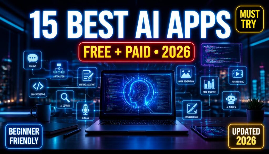 15 Best AI Apps You Should Try in 2026 (Free & Paid)