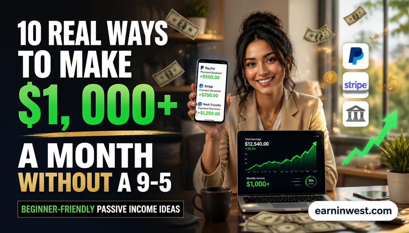 10 Real Ways to Make $1000+ a Month Without a 9–5 (Beginner-Friendly Guide)