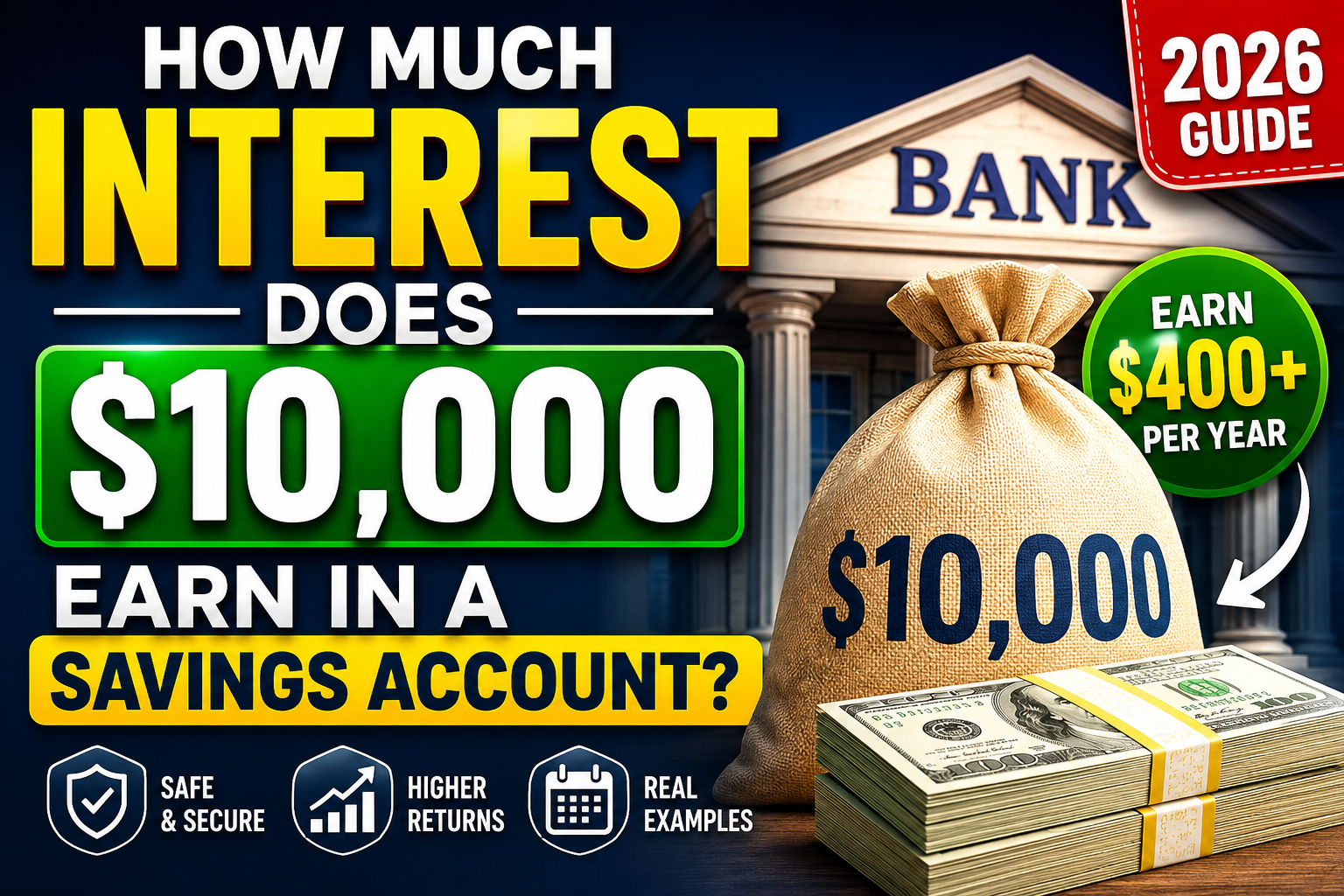 How Much Interest Does $10,000 Earn in a Savings Account?